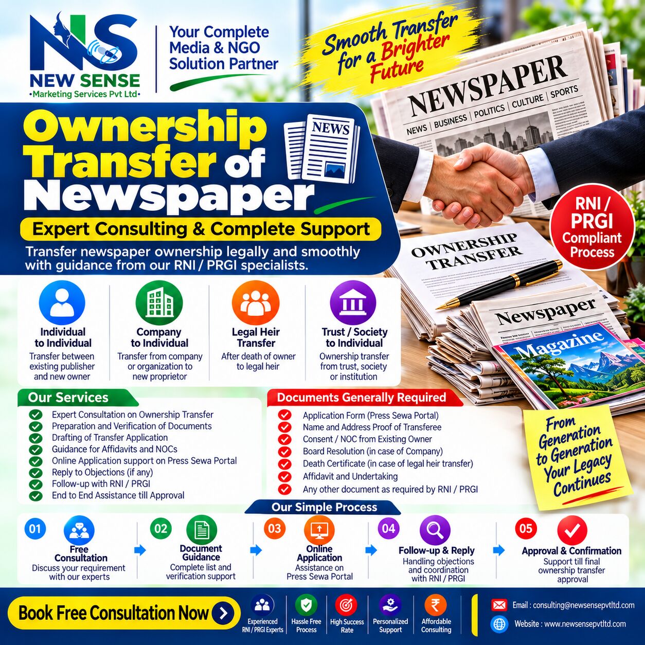 Ownership Transfer of Newspaper: Article - New Sense Marketing Services