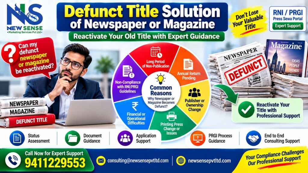 RNI Defunct Title Solution: Defunct Title Reactivation Support Infographic