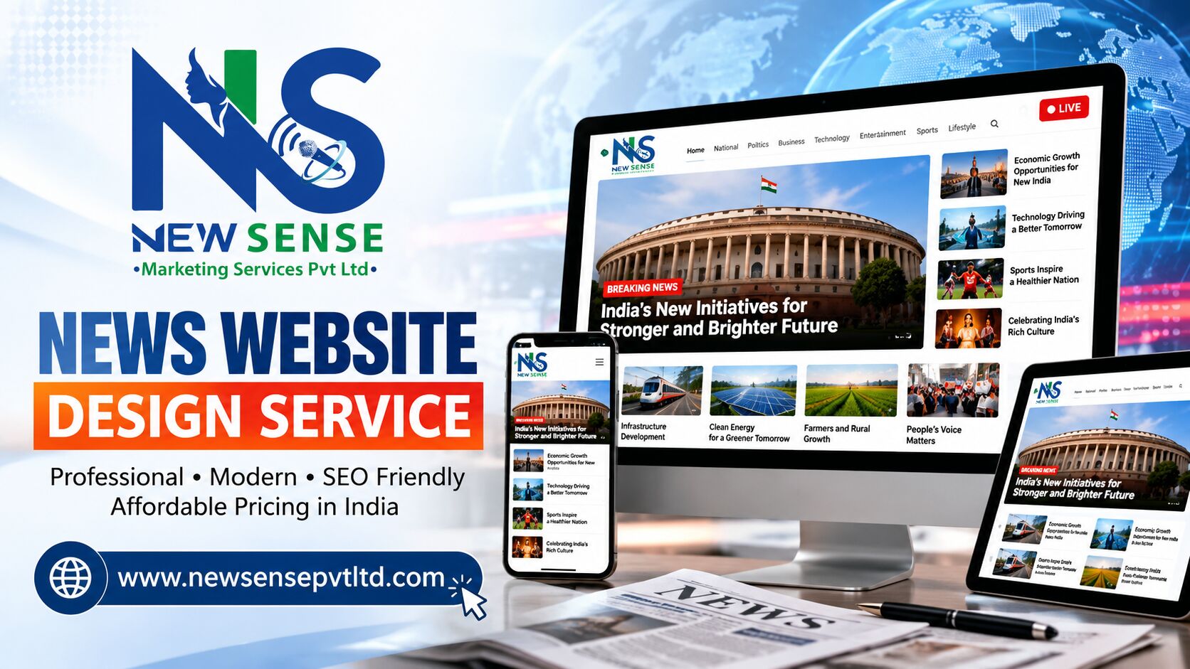 News Website Design Service Showcase