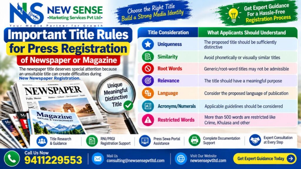 RNI Press Registration Newspaper Uniqueness Rules Infographic