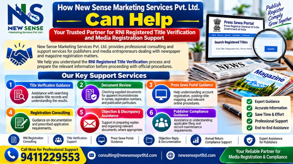 RNI Registered Title Verification Support Infographic