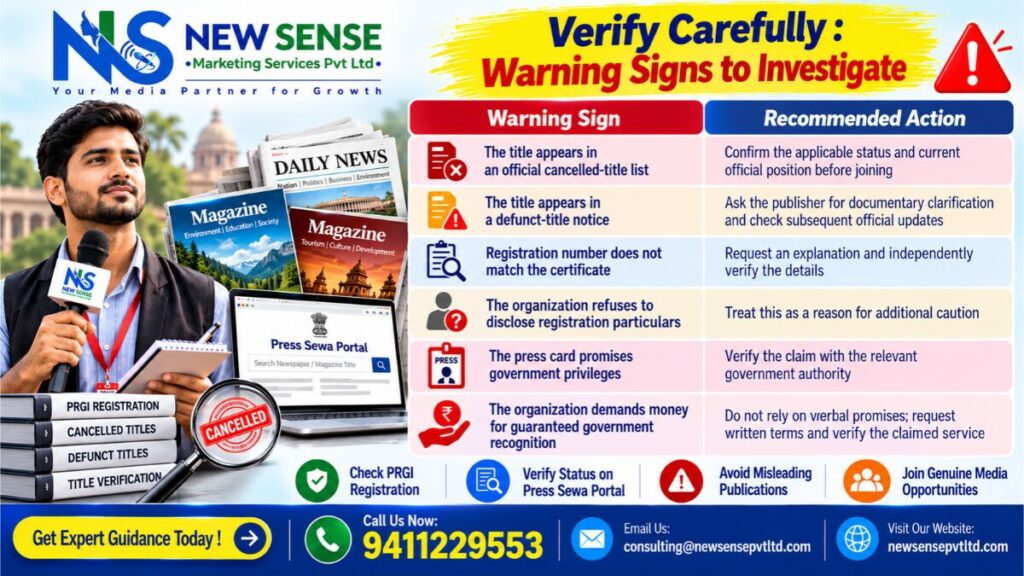 Warning Signs Media Verification Infographic_ Become a Reporter of a PRGI Registered Newspaper and Magazine