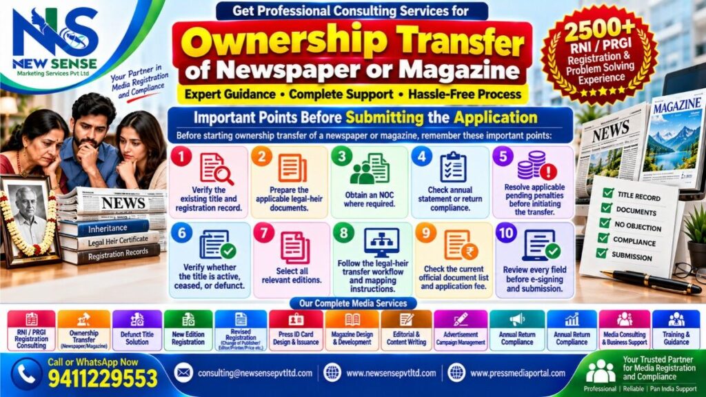Media Ownership Transfer Consulting Infographic: Ownership Transfer of Newspaper After Death of Owner
